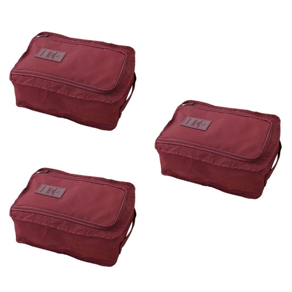3-Pack Foldable Shoe Storage Bags Travel Packing Cubes Organizer Lightweight 30x21x11 cm for Shoes and Accessories