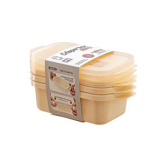 3 PCS Food Storage Containers - Airtight Sealed Box Set, Thickened Transparent Plastic, Rectangular Design for Efficient Refrigerator, Ccwuwei