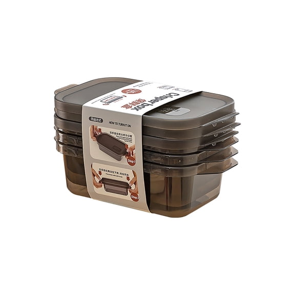 3 PCS Food Storage Containers - Airtight Sealed Box Set, Thickened Transparent Plastic, Rectangular Design for Efficient Refrigerator, Ccwuwei