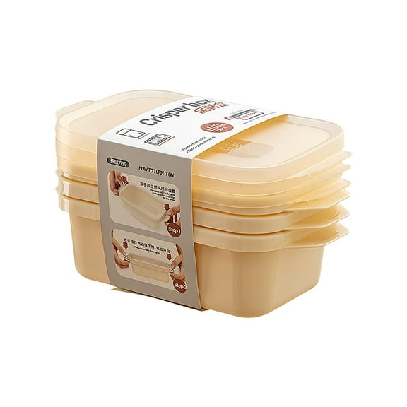 3 PCS Food Storage Containers - Airtight Sealed Box Set, Thickened Transparent Plastic, Rectangular Design for Efficient Refrigerator, Ccwuwei