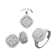 3 PCS Full Diamond Jewelry Set For Women Luxury Zircon Necklaces Earrings Rings Fashion Jewelry Set Gifts For Ladies