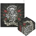 thumbnail image 1 of 3 PCS Funny Mexico Skeleton Guitar Baby Muslin Washcloths, Rose Flower Soft Absorbent Face Towel Burp Cloths Cotton Bath Wipes Infant Wash Cloth for Newborn Boys Girls, 1 of 7