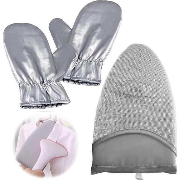3 PCS Garment Steamer Ironing Gloves, Waterproof Care Anti Steam Mitt with Finger Loop, Heat Resistant Protective Gloves Iron Board for Clothes Steamers (Pointy)