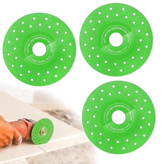 3 PCS Glass Cutting Disc for 4-1/2 Inch Angle Grinder, 4.5 Inch Diamond Saw Blade Wheel, Ultra-Thin Rock Slab Grinding Disc, Ceramic Tile Cutting Blade with 7/8Inch Arbor