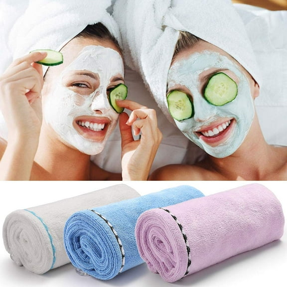 3 PCS Hair Towel Wrap Turban Microfiber Drying Bath Shower Head Towel with Buttons, Quick Magic Dryer, Dry Hair Hat, Wrapped Bath Cap