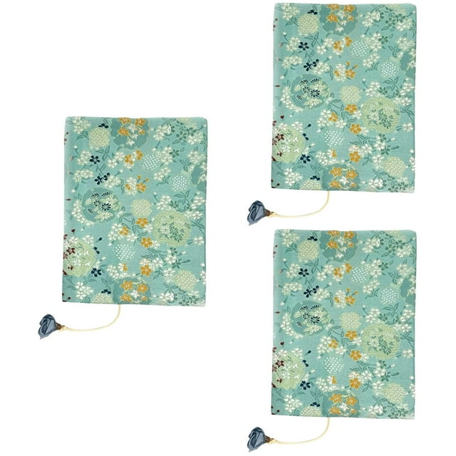 3 PCS Handmade Cloth Book Cover Notebooks Book Pouches Flower Book