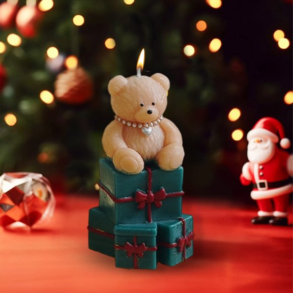 3 PCS Handmade Soy Christmas Candle, Handcrafted Holiday Decoration for Gifting, Gift Boxed Soy Wax Decoration for Home, All-Natural Wax Holiday Decor for Mantel and Tabletop, Festive Gift
