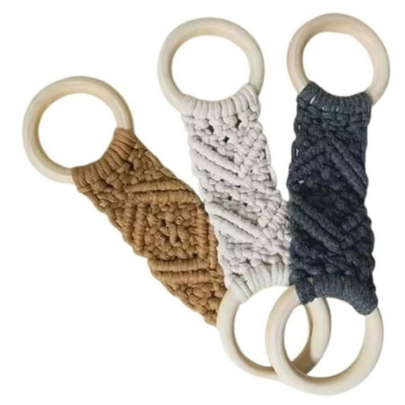 3 PCS Hanging Kitchen Towels Ring Crochet Hanging Dish Towel Kitchen Towels with Hanging Loop Holder 10x2.56inch