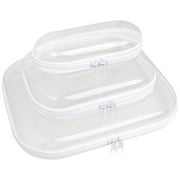 3 PCS Hard Shell Clear Zipper Pouches, 3 Sizes Zippered Cases for Travel and Storage, Clear Hard Case with Dual Zipper