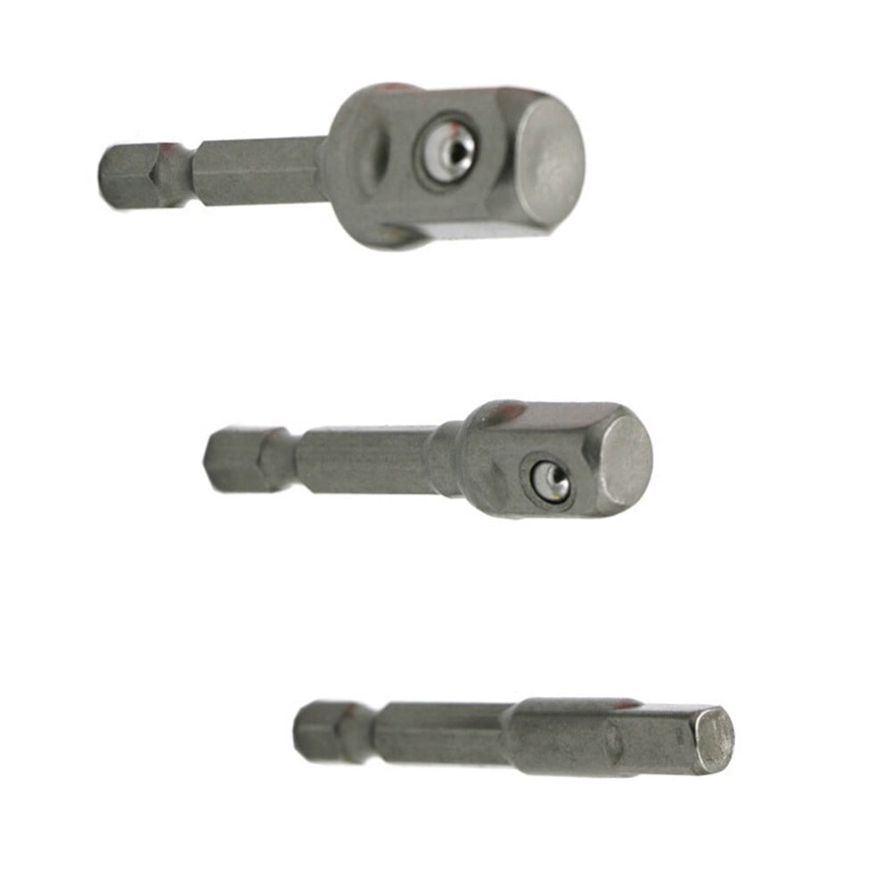 3 PCS Hex Socket Adaptor Socket Adapter Set Power Drill Bit Adapter