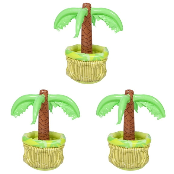 3 PCS Ice Cooler Freezer Beverage Inflatable Palm Tree Pool Party