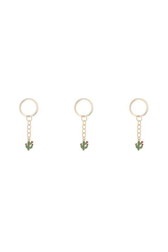 3 PCS Key Holder Cactus Shaped Keychains Boxes Wrist for Women