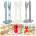 thumbnail image 1 of 3 PCS Kitchen Glove Holder Kitchen Glove Stand Holder Rubber Glover Drying Dryer Rack Reusable Rubber Mitten Clothes Drying Rack for Dish Gloves and Rags, White,Blue and Grey, 1 of 9