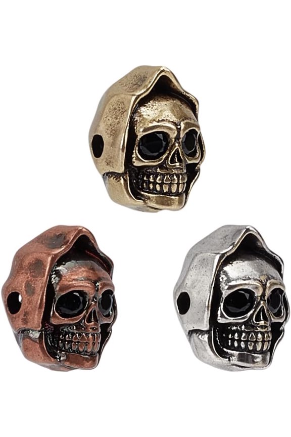 3 PCS Knife Lanyard Beads 13.5x10.5mm Paracord Beads EDC Brass Paracord Cord Beads Retro Brass Beads Keychain DIY Accessories Metal European Bead