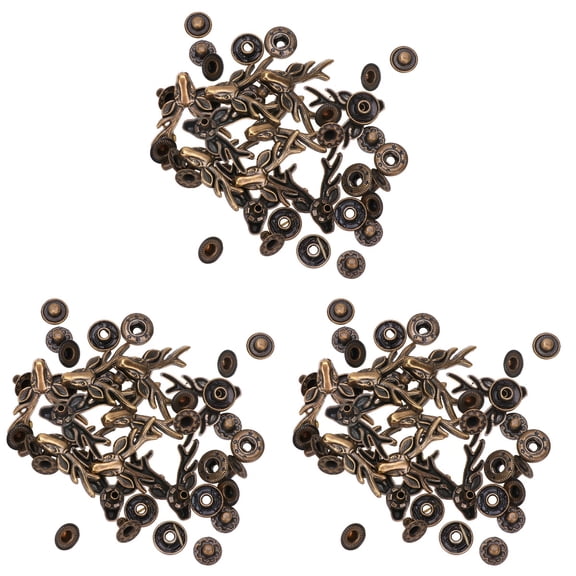WRITWAA Retro Deer Shape Snap Fasteners 30 Sets Dark Brown Craft Supplies for Sewing and Scrapbooking