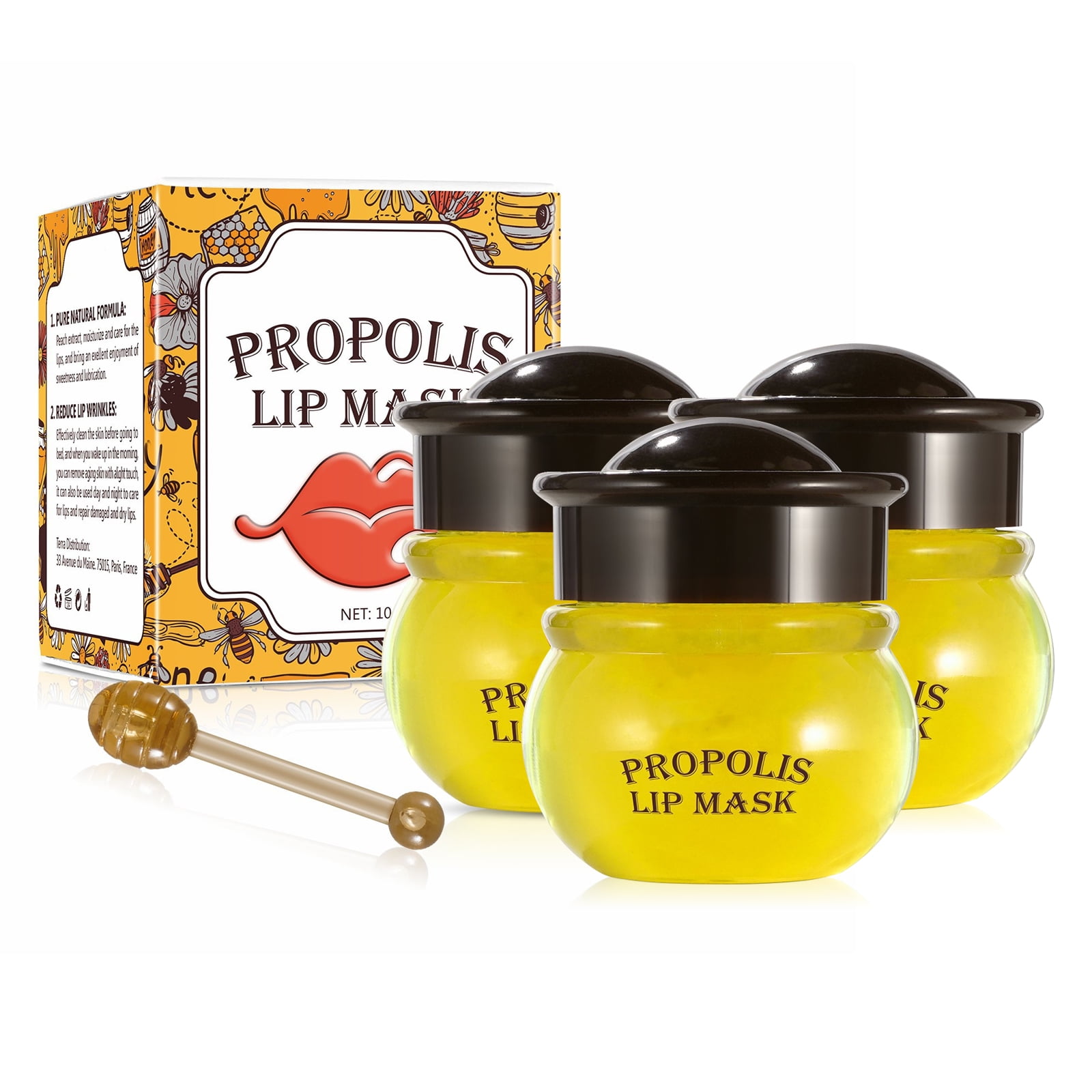 3 PCS Lip Honey Sleeping Mask, Moisturizing Lip Mask, Overnight Lip ...