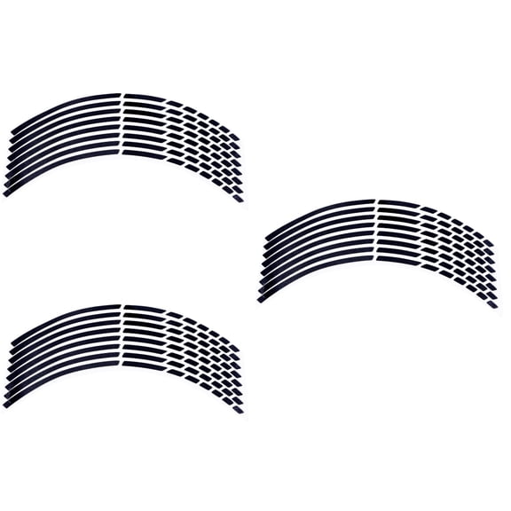 SOPOTUTU Black Motorcycle Wheel Stickers Set of 3, Strong Adhesive Decorative Decals for Bikes