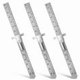 thumbnail image 1 of 3 PCS Machinist Ruler, 6 Inch 15 cm Pocket Ruler Flexible Precision Stainless Steel with Detachable Clips, 1 of 7