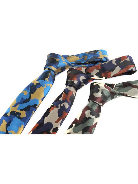 3 PCS Men 6CM Skinny Slim Camouflage Neck Tie Army Military Camo Party Necktie