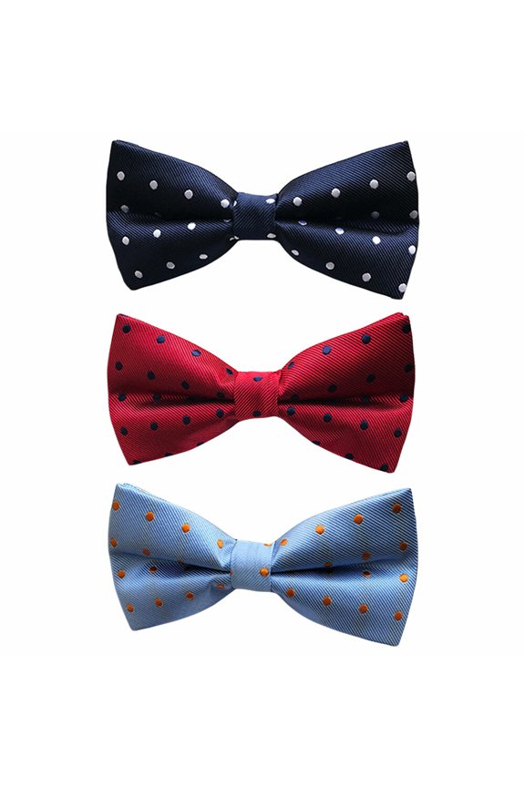 3 PCS Men Polka Dots Paisley Floral Bowtie Wedding Party Tuxedo Bow Neck Tie