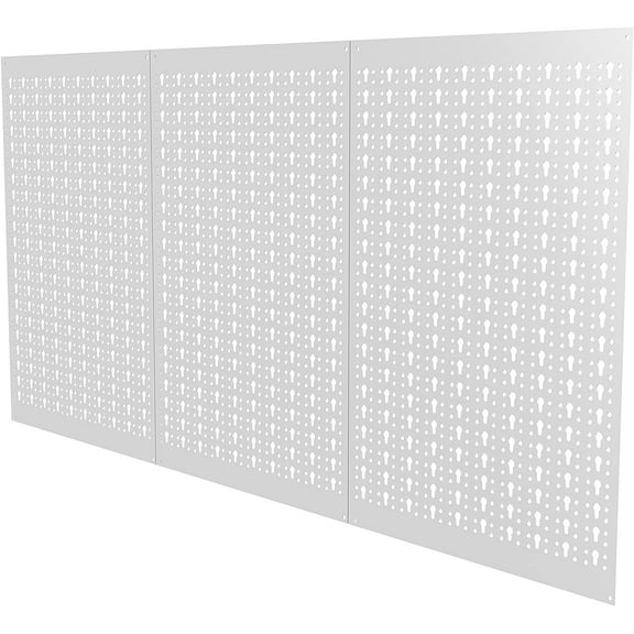 3 PCS Metal Pegboard Panels(16x24 inch) for Wall Garage Tools Storage Pegboard for Workbench, Modular Peg Board Tool Organizer Board Kit(Pack of 3, Grey)
