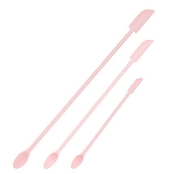 3 PCS Mini Spatula Silicone, Jar Spatula Last Drop Small Spatulas, Reusable Double-ended Tiny Silicone Spoon Spatula for Kitchen and Beauty