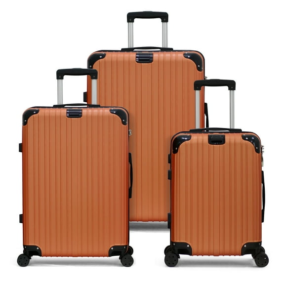 3 PCS Modern Travel Trolley TSA Luggage Set, Orange