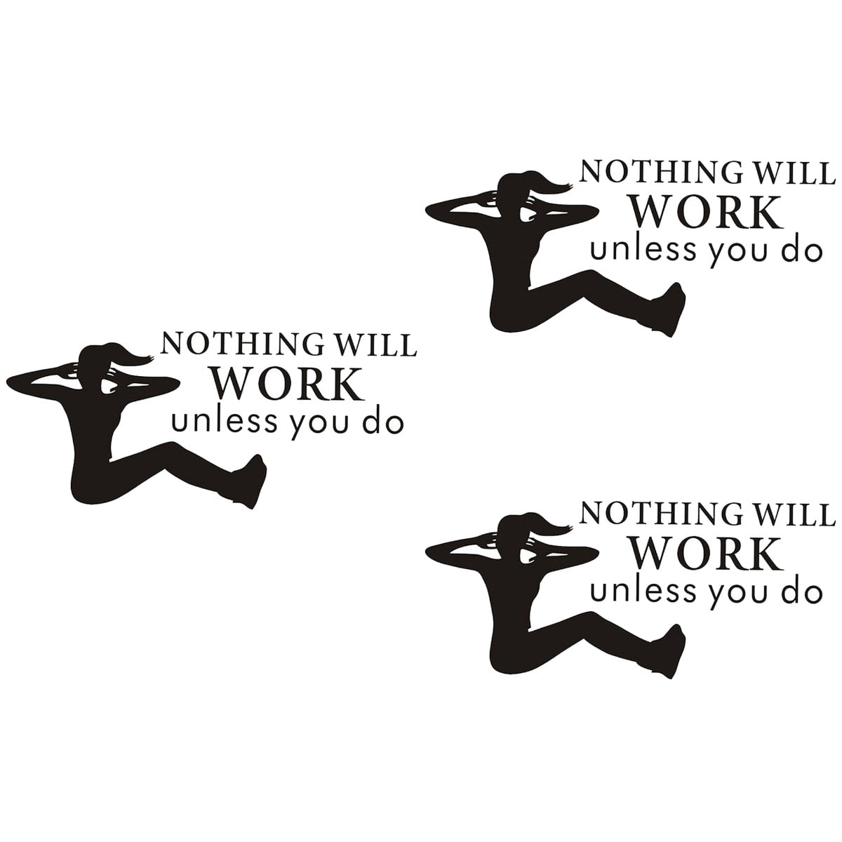 3 PCS Motivational Wall Stickers Indoor Sports Wallpaper