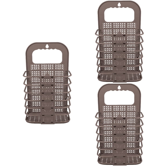 3 PCS Multifunctional Basket Laundry Stacker Organizer Coffee