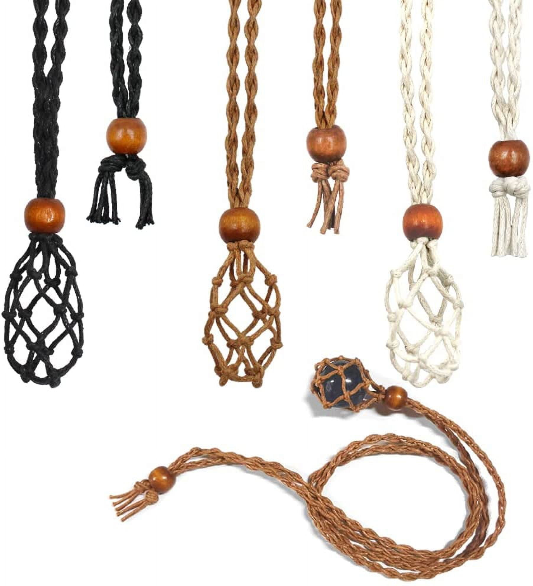 3 PCS Necklace Cord Empty Stone Holder, DaKuan Necklaces Cage Cords for