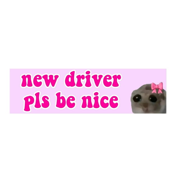 3 PCS New Driver Magnet for Car, Student Driver Sticker Magnet for Car, New Driver pls be Nice New Driver Sticker, Funny Hamster Driver Sticker