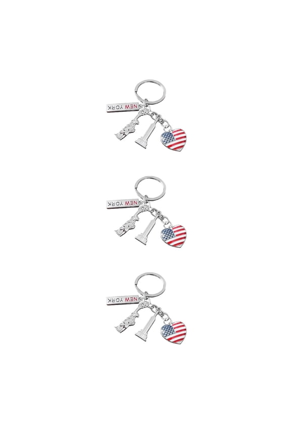 3 PCS New York Keychain State Keychain for Decorating Man