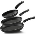 thumbnail image 1 of GPED 3 PCS Non-Stick Frying Pan Set,8”, 9.5”, 11” Tri-Ply Skillet with Induction Bottom, Aluminum Cooking Skillet Pans Set, Compatible with All Stovetops (Black), 1 of 7