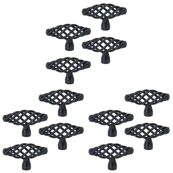 3 PCS Nordic Cage Pull Handle Cabinet Knob Door Knobs Cupboards Deadbolt Bird Black