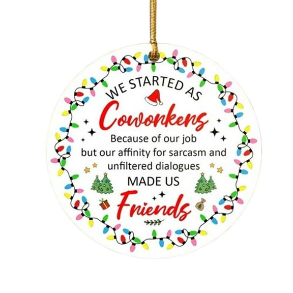 3 PCS Of COWORKER CHRISTMAS ROUND ORNAMENT Christmas Decoration Gifts Colleague Gifts For Her And Him Christmas Decoration Thank You Gifts