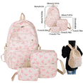 thumbnail image 1 of 3 PCS Pink Bow School Backpack for Elementary Middle High School Fashion Student Bag Cute Aesthetic Teen Bookbag for Teens Women, 1 of 7