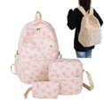 thumbnail image 1 of 3 PCS Pink Cute Bow Backpack, 17-Inch Bookbag for Middle & Elementary School,Backpack for them Ages 6-16, 1 of 8