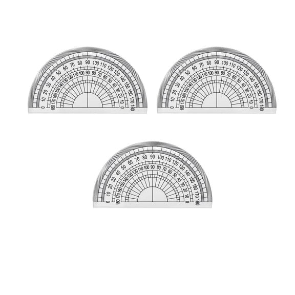 3 PCS Plastic Protractors 180 Degree Protractor for Students Teachers Office School Drafting and Measuring Math Tool for Angle Measurement with Semicircle
