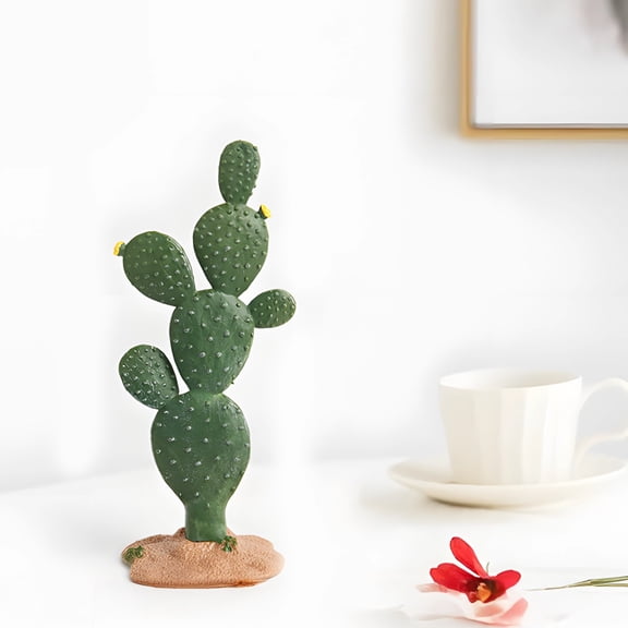 3 PCS Realistic Artificial Cactus Plants, 5.5 Inches Desert Succulent Decorations with Sand Base, Lifelike Green Faux Cactus Collection for Home Office Table Decor, Maintenance-Free Indoor Plants