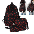 thumbnail image 1 of 3 PCS Red Bow Backpack School Backpacks for Them Teens Cute Bow Middle High School Bow Bookbag Large Capacity Lightweight Waterproof Daypack for Students, 1 of 8