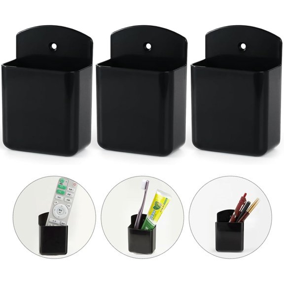 3 PCS Remote Control Holder Set, Wall Mounted Remote Control Holder for TV, Self Adhesive Storage Organizer for Home Office, Durable Remote Holder for Easy Access to Remotes and Pens