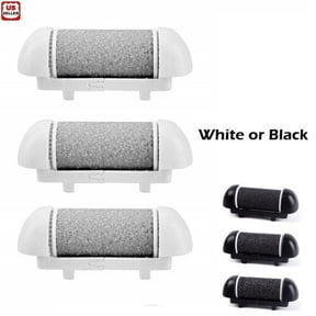 3 PCS Replacement Roller Head for Electric Callus Remover for Feet-Pedicure Kit Refill Roller Tools-Extra Coarse, Regular Coarse, Fine Coarse Refill Rollers-Professional Feet Care Grinding Pack-white