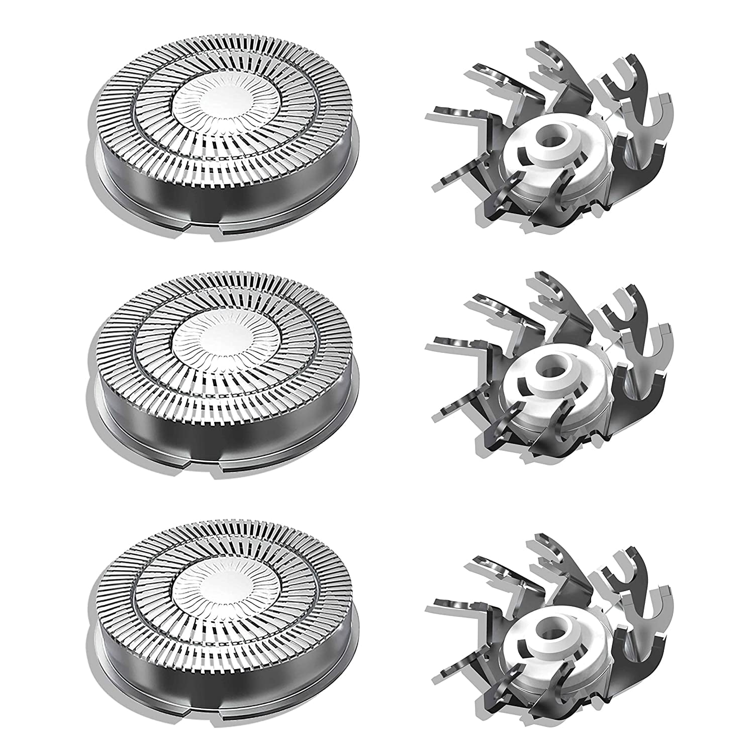 3 PCS Replacement Shaver Head Replacement Cutter Net Blades for Electric Shavers Men IPX7 Waterproof Electric Razor