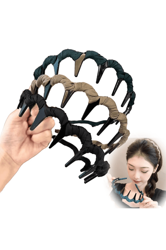 3 PCS Retro Retro High Skull Pearl Headband, 2025 New Vintage High Cranium Headband, Reversible Comb Head band with Teeth ,Vintage High Cranium Artificial Pearl Hairband