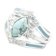 thumbnail image 1 of 3 PCS Ring Set Natural Turquoise Diamond Rings Elegant Rings Turquoise Ring for Women 3-in-1 Simulated Diamond Ring Engagement Rings Bohemian Ring Jewelry, 1 of 6