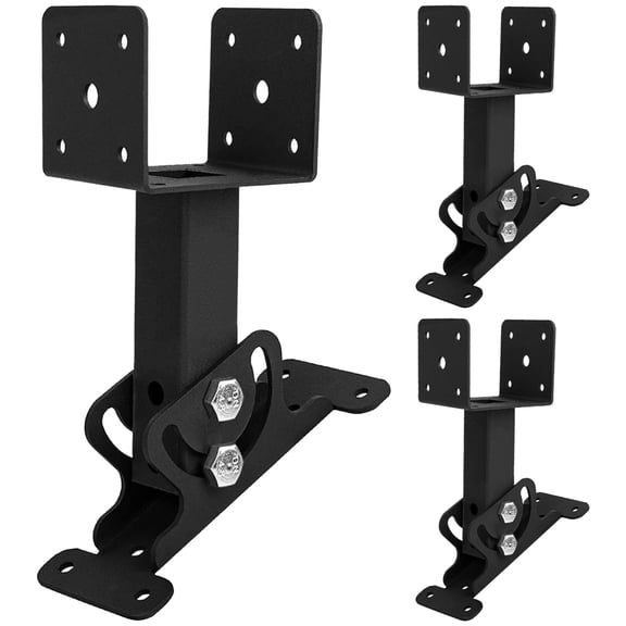 3 Pcs Pergola Roof Mounting Brackets, Heavy Duty Adjustable Saddle Brackets for Canopy Support, Outdoor Gazebo Patio Kit, Easy Installation
