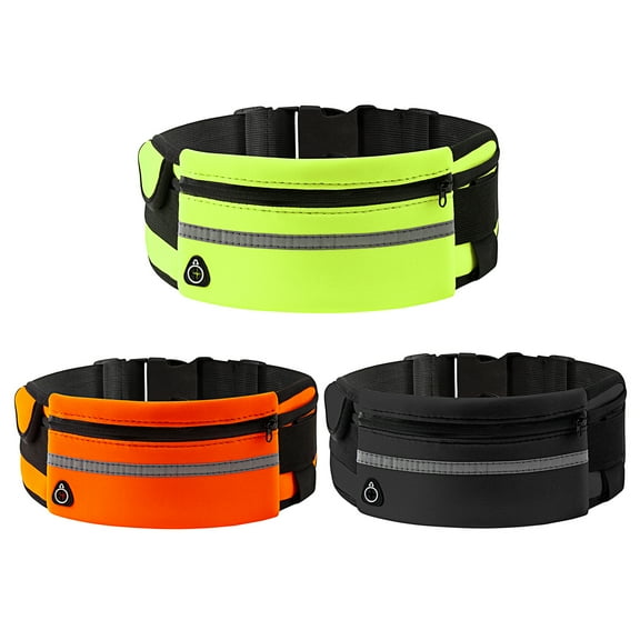 3 PCS Running Belt Pack, Waist Zip Pouch Bag with Adjustable Belt, Women and Men Phone Pack for Running Jogging Hiking Cycling Fitness Workout Gym Sports