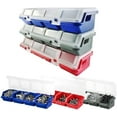 thumbnail image 1 of 3 PCS Screw Organizer Boxs with Lids,4 Compartments Tools Organizer Boxs,Hardware Tool Box Plastic Parts organizer Bin with Locks,Suitable for Home, Repair Shop, Tool Classification Storage Box, 1 of 9