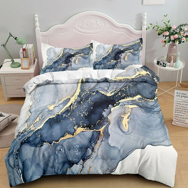 3 PCS/Set Marble Bedding Set Marble Pattern Comforter Cover for Kids