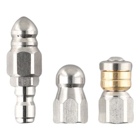 3 PCS Sewer Jetter Rotary Nozzle 1/4 In Pressure Washer Hose Quick Connect High Pressures Up To 5000 PSI Flush Obstructions